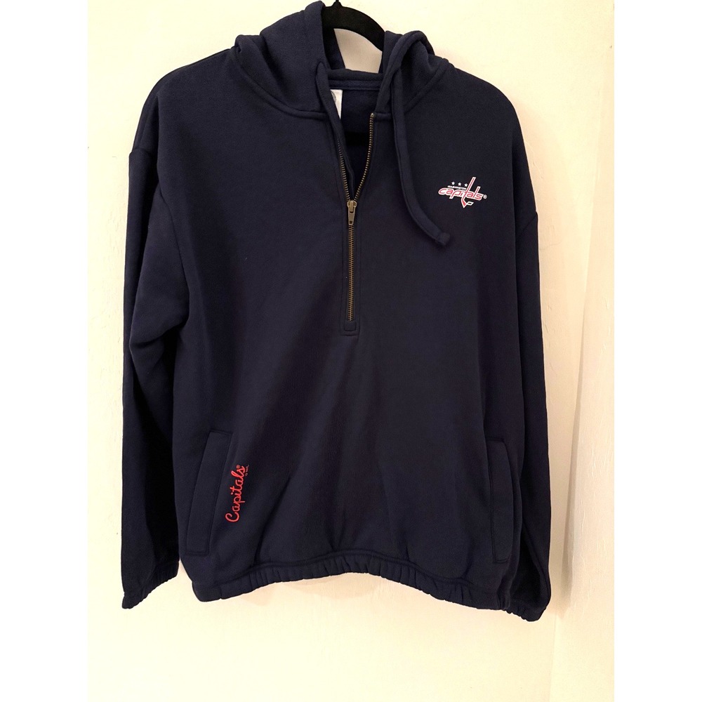 Washington Capitals Women's NHL Brand Half Zip Hoodie w/Pockets-Size Large- NWT